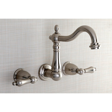 Heritage 1.2 GPM Wall Mounted Bathroom Faucet With Lever Handles