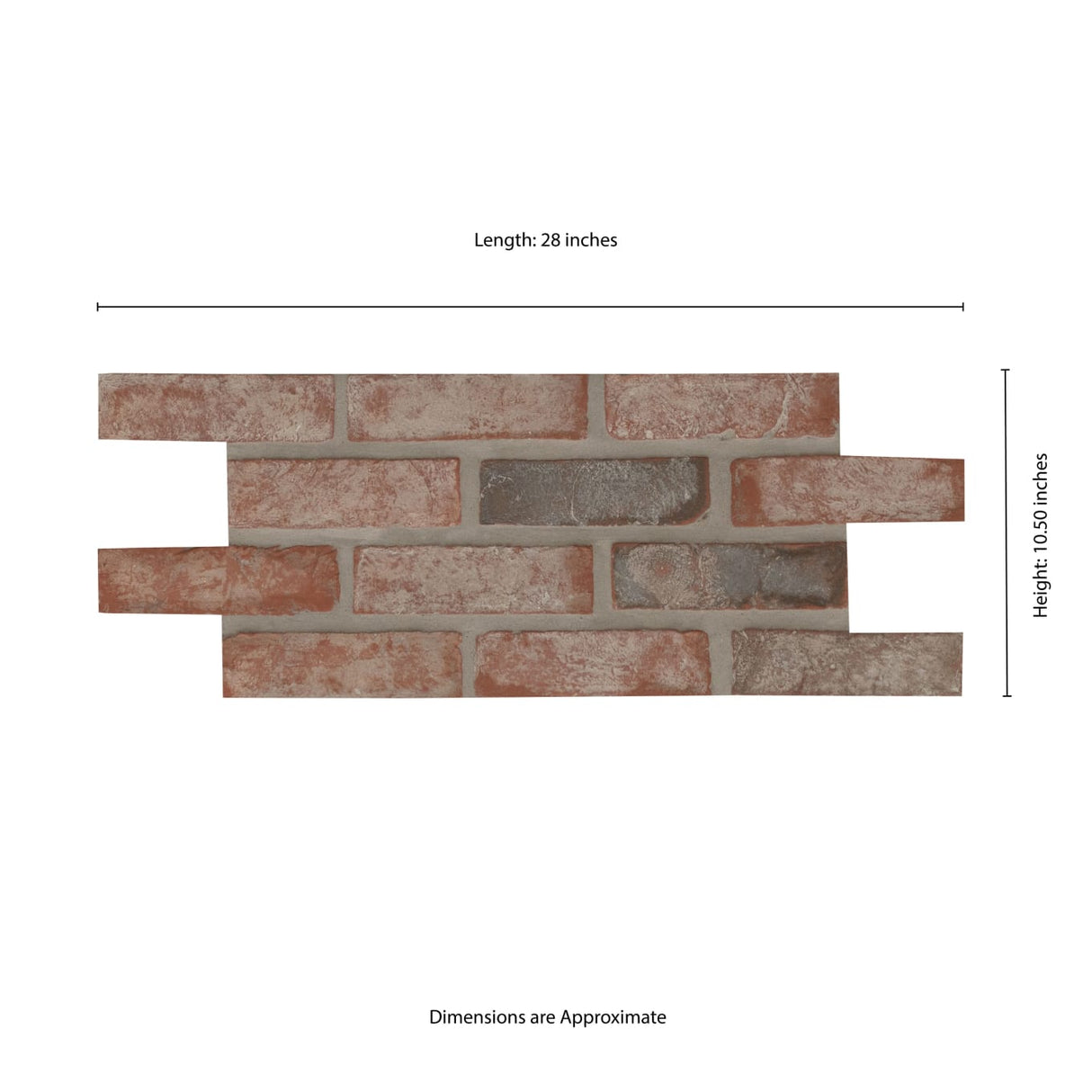 Noble Red Clay Tumbled Floor and Wall Brick Tile 11" x 28" - (8.7 SQ FT/CTN)