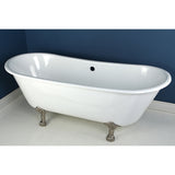 Cast Iron Double Slipper Clawfoot Tub (No Faucet Drillings)