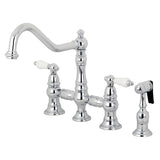 Restoration 8" Bridge Kitchen Faucet With Sprayer