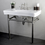 Imperial 36" x 19" Ceramic Console Sink with Stainless Steel Legs