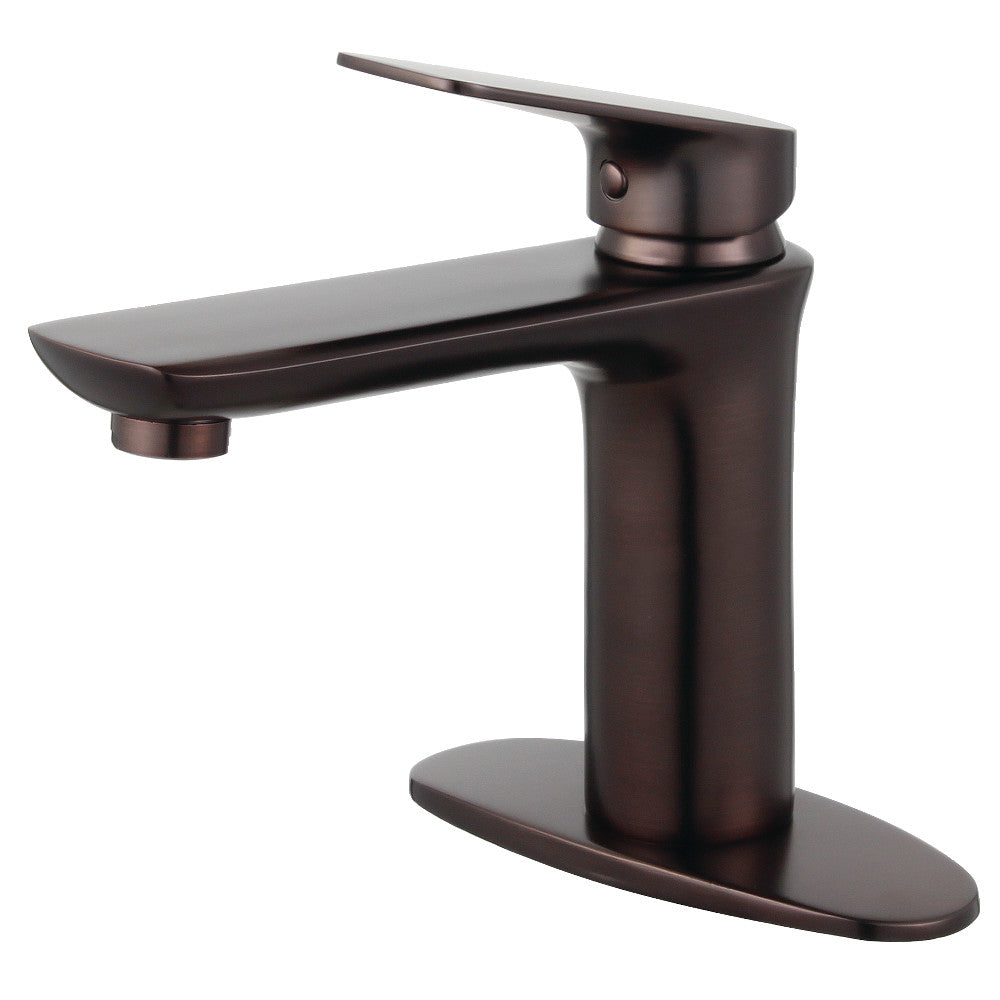 Single-Handle Bathroom Faucet with Deck Plate and Drain