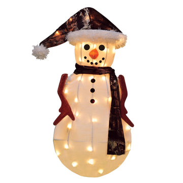24" Pre-Lit Candy Lane Snowman in Camo Christmas Outdoor Decoration - Clear Lights