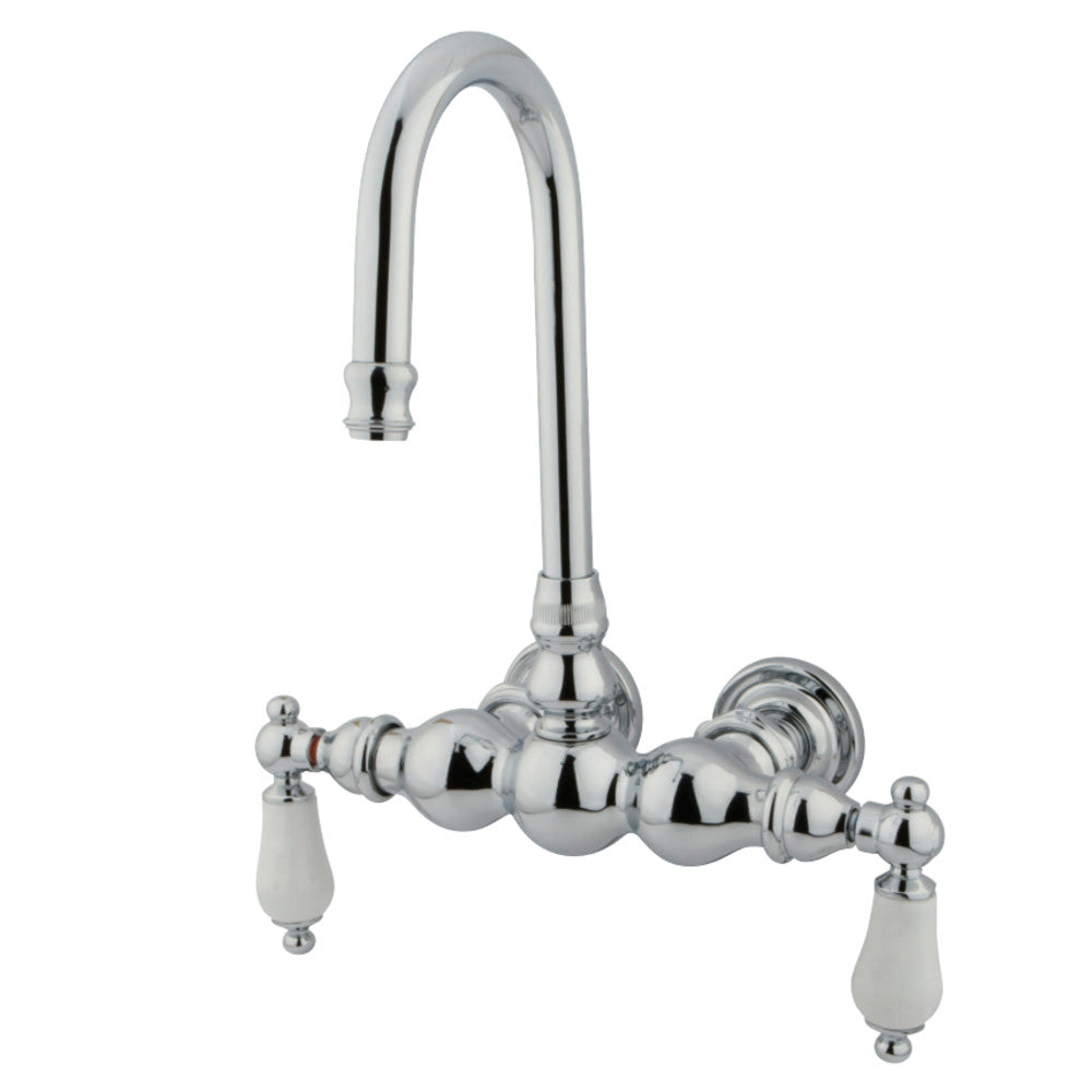 Vintage 3.4" Wall Mount Tub Faucet In 7.38" Spout Reach