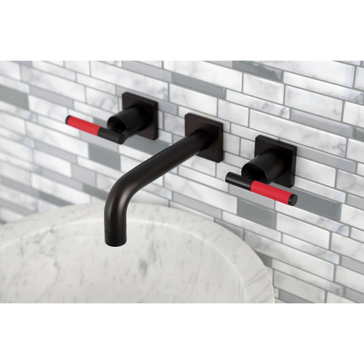 Kaiser Easy Clean Two Handle Two-handle 3-Hole Wall Mount Bathroom Sink Faucet