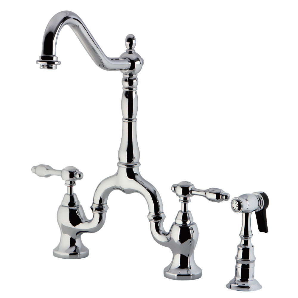 Tudor Bridge Kitchen Faucet with Brass Sprayer