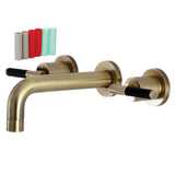 Kaiser Two Handle 3-hole Wall Mount Bathroom Sink Faucet