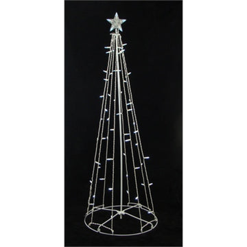 6' Pure White LED Lighted Outdoor Christmas Cone Tree Yard Art Decoration