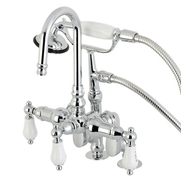 Vintage Clawfoot Tub Faucet With Procelain Lever Handle
