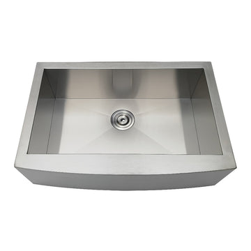 Gourmetier 30" x 20" Drop-In Stainless Steel Single Bowl Farmhouse Kitchen Sink, Brushed