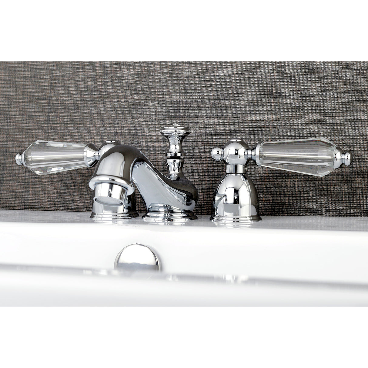 Wilshire Mini Widespread Two-handle 3-Hole Deck Mount Bathroom Sink Faucet With Brass Pop-Up