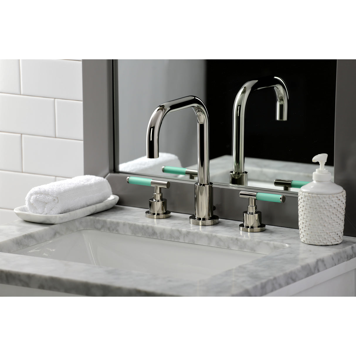 Kaiser Widespread Bathroom Faucet with Brass Pop-Up