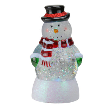 7.25" LED Lighted Color Changing Snowman Christmas Snow Globe Glitterdome