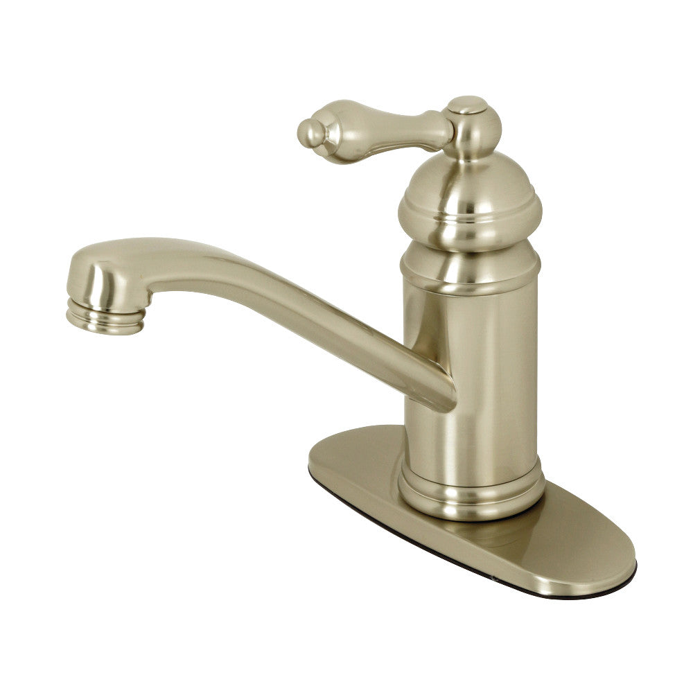 Vintage Single-Handle Single Hole Deck Mount Bathroom Sink Faucet with Push Pop-up & Deck Plate