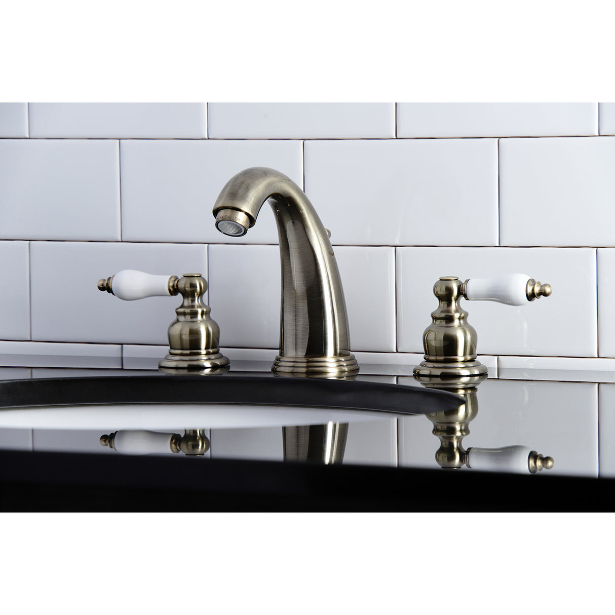 Victorian Two Handle 8 In. Two-handle 3-Hole Deck Mount Widespread Bathroom Sink Faucet