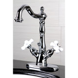 Heritage Two-handle Single Hole Deck Mount Bathroom Sink Faucet with Brass Pop Up & Cover Plate