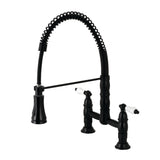 Heritage Two-Handle Traditional Deck-Mount Pull-Down Sprayer Kitchen Faucet