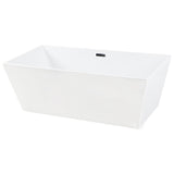 Acrylic Freestanding Tub with Drain, White - BUILDMYPLACE