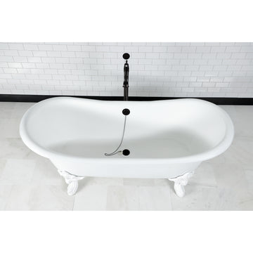 Cast Iron Double Slipper Clawfoot Tub (No Faucet Drillings)