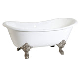 Cast Iron Double Slipper Clawfoot Tub (No Faucet Drillings)