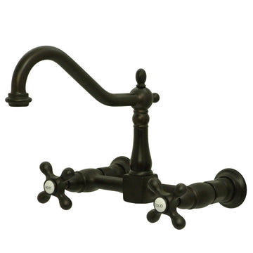 Heritage Two-Handle Traditional Wall Mount Bridge Kitchen Faucet