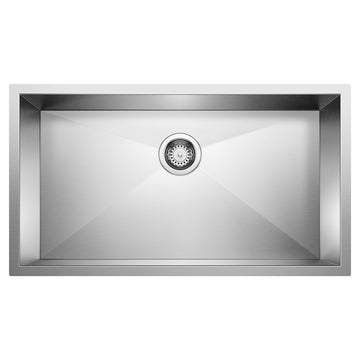 Blanco Precision 32 Inch R0 Stainless Steel Single Bowl Bar Undermount Kitchen Sink