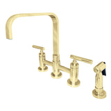 Manhattan Double Handle Kitchen Faucet With Brass Side Sprayer