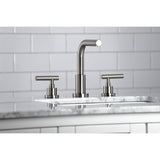 Manhattan Modern Widespread Bathroom Faucet with Brass Pop-Up