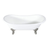 Cast Iron Double Slipper Clawfoot Tub (No Faucet Drillings)