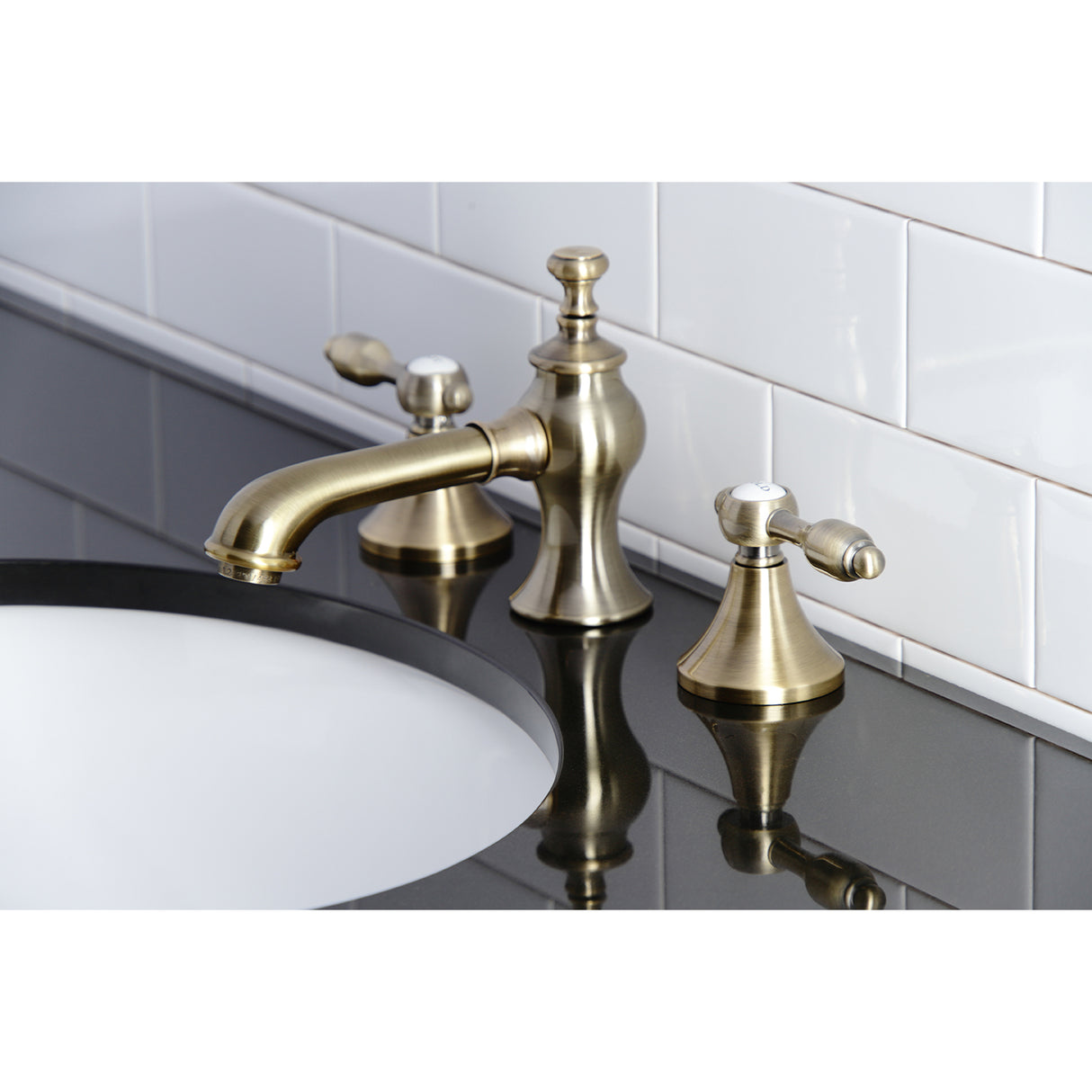 Tudor Widespread 8 Inch Bathroom Faucet