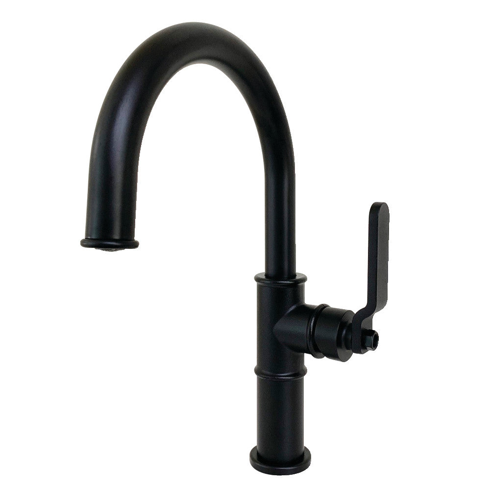 Whitaker Traditional Single-Handle Single Hole Deck Mount Bathroom Sink Faucet with Push Pop-up - Matte Black