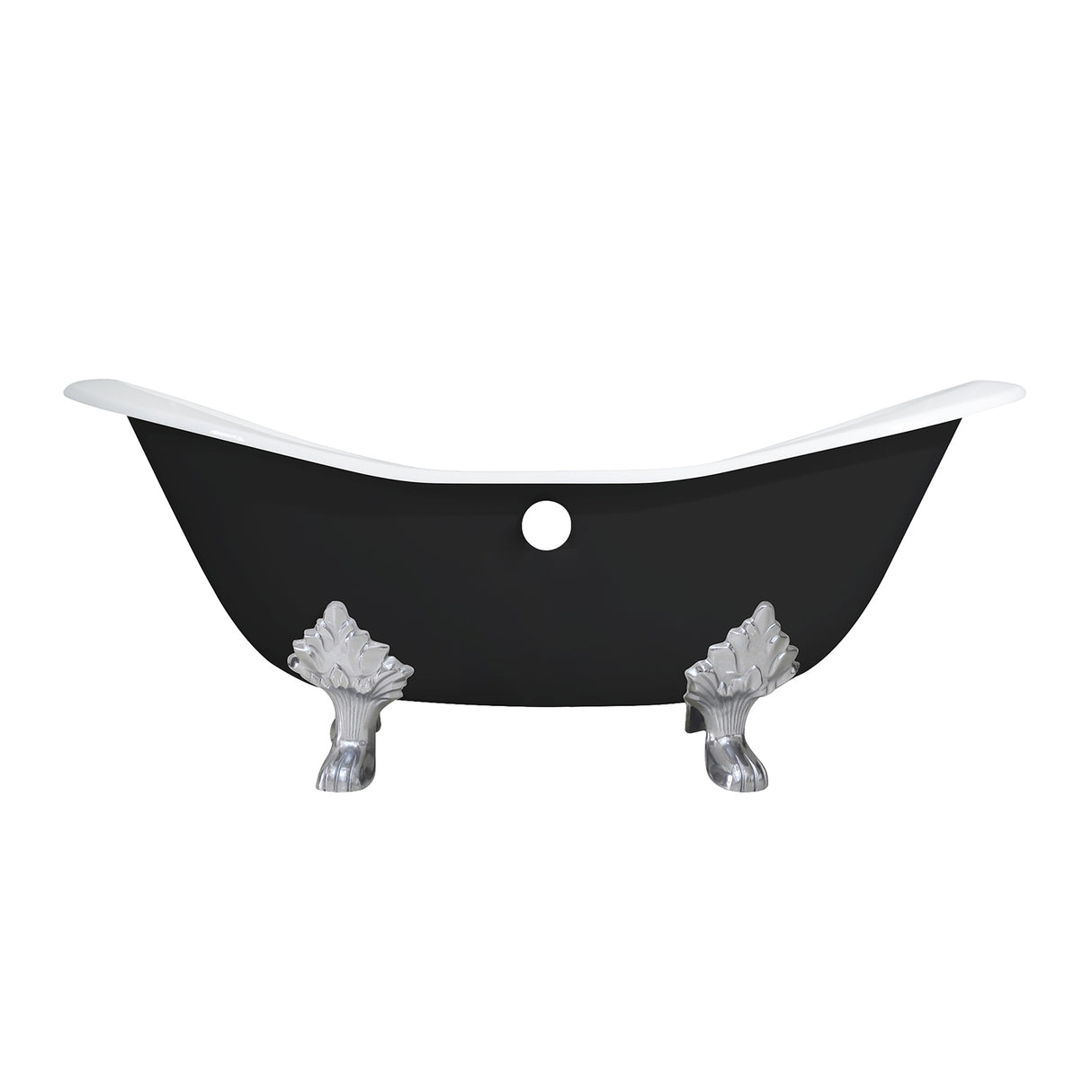 Cast Iron Double Slipper Clawfoot Tub (No Faucet Drillings)