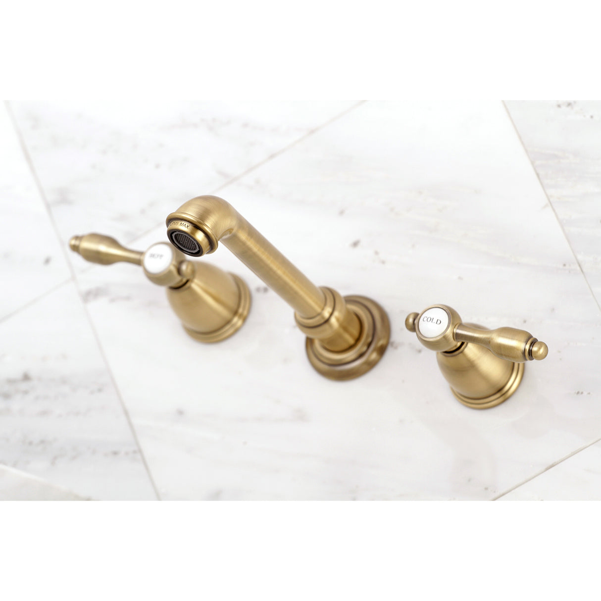 Tudor Two-Handle Wall Mount Bathroom Faucet