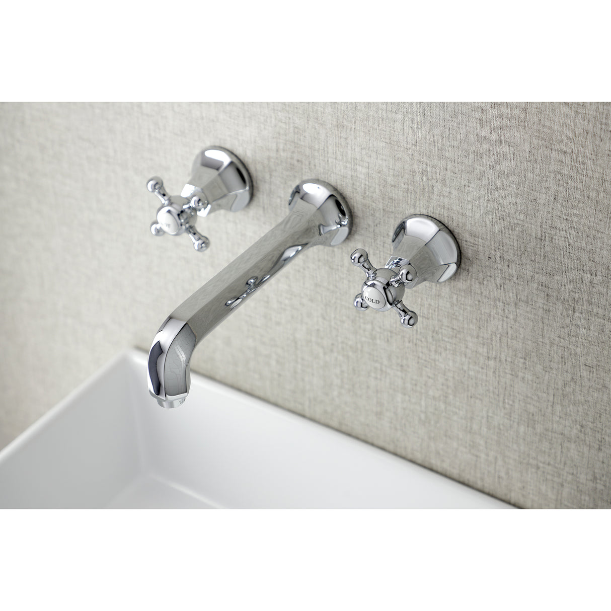 Metropolitan Two-handle 3-Hole Wall Mount Bathroom Sink Faucet