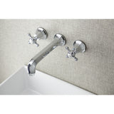 Metropolitan Two-handle 3-Hole Wall Mount Bathroom Sink Faucet