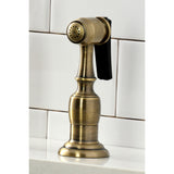 Heritage Bridge Kitchen Faucet with Brass Sprayer