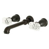 Krystal Onyx Two Handle Wall Mount Bathroom Faucet