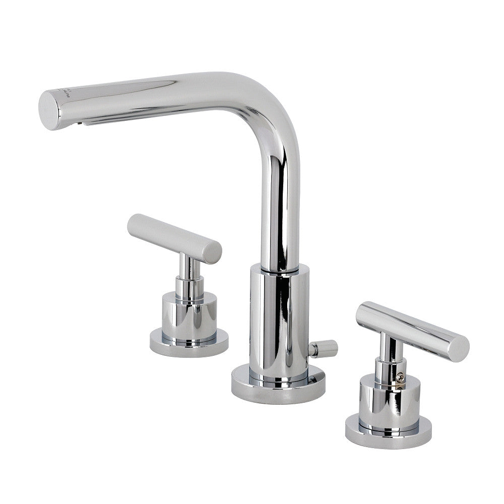 Manhattan Modern Widespread Bathroom Faucet with Brass Pop-Up