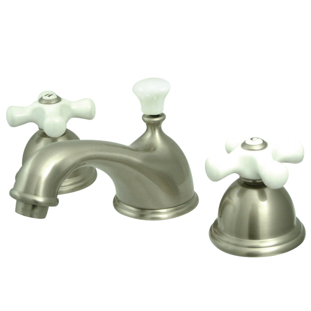 Restoration 8 In. Solid Brass Two-handle 3-Hole Deck Mount Widespread Bathroom Sink Faucet