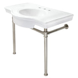 Templeton 37" x 22" Ceramic Console Sink with Stainless Steel Legs