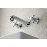 Metropolitan Two-handle 3-Hole Wall Mount Bathroom Sink Faucet