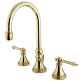 Tuscany 8 In. Two-handle 3-Hole Deck Mount Widespread Bathroom Sink Faucet with Brass Pop-up