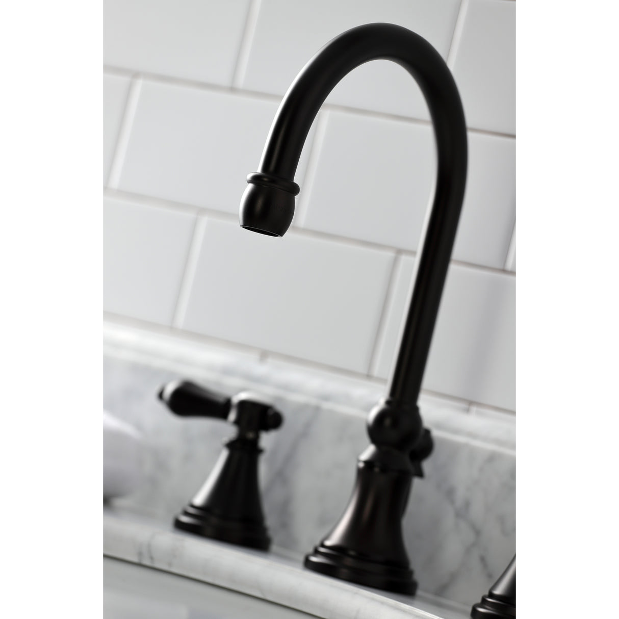 Heirloom Widespread Bathroom Faucet With Brass Pop Up