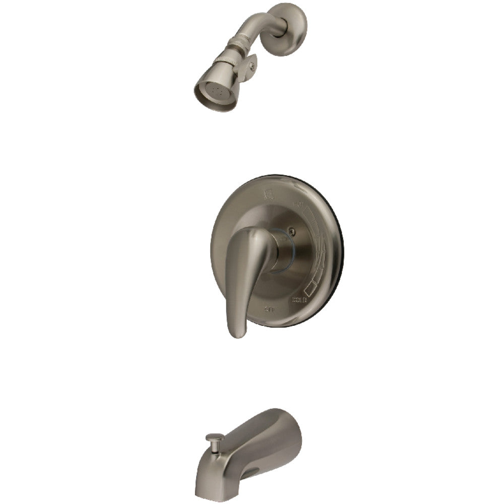 Tub and Shower Faucet With Single Legacy Lever Handle, Brushed Nickel