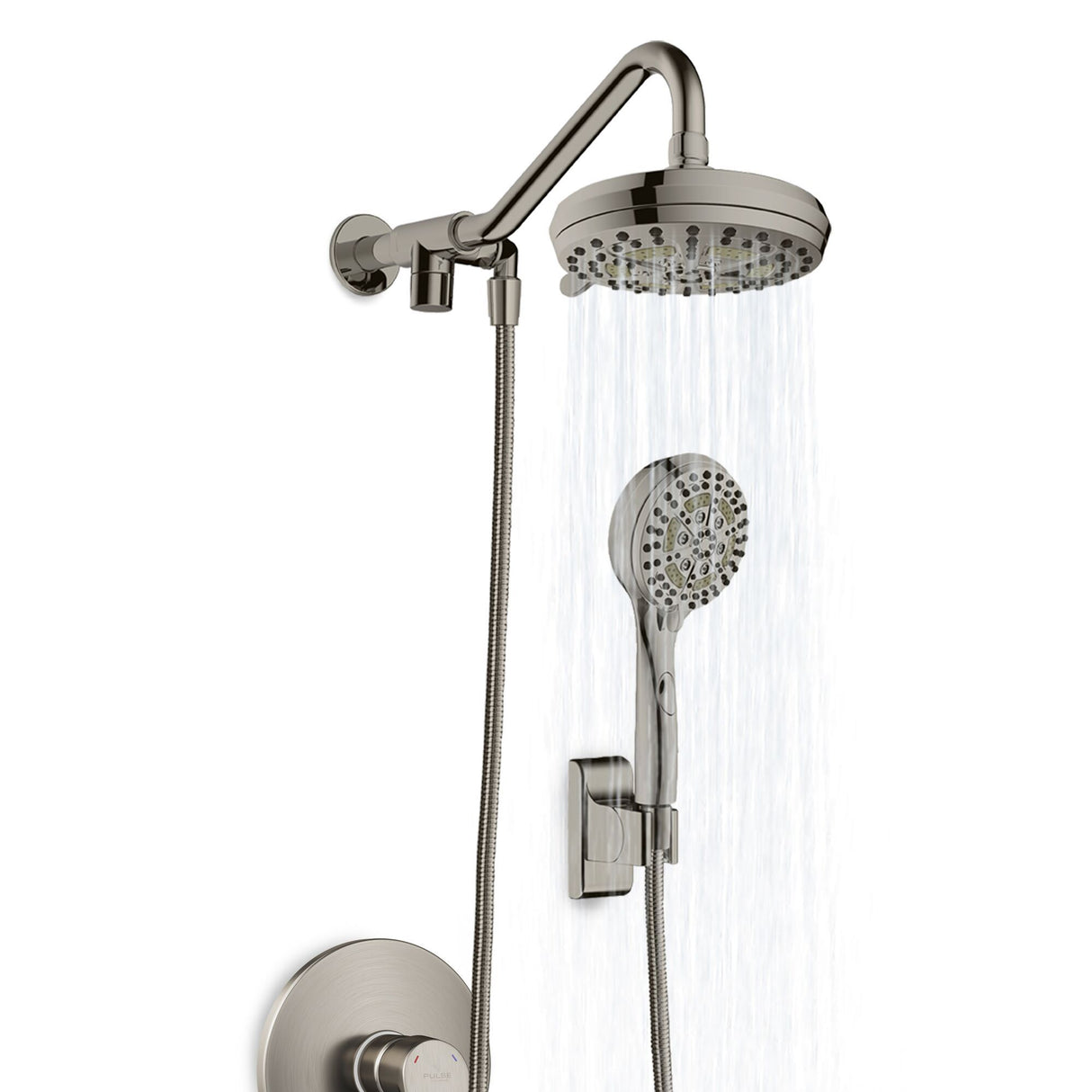 High Pressure Dual Shower Head System - Water Saving Shower Head With 6 Shower Spray Functions