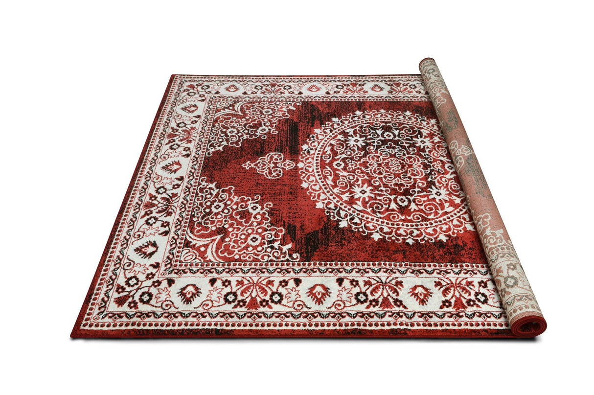 Sofia-476 Area Rugs Rectangle Scarlett Red 5-X-7