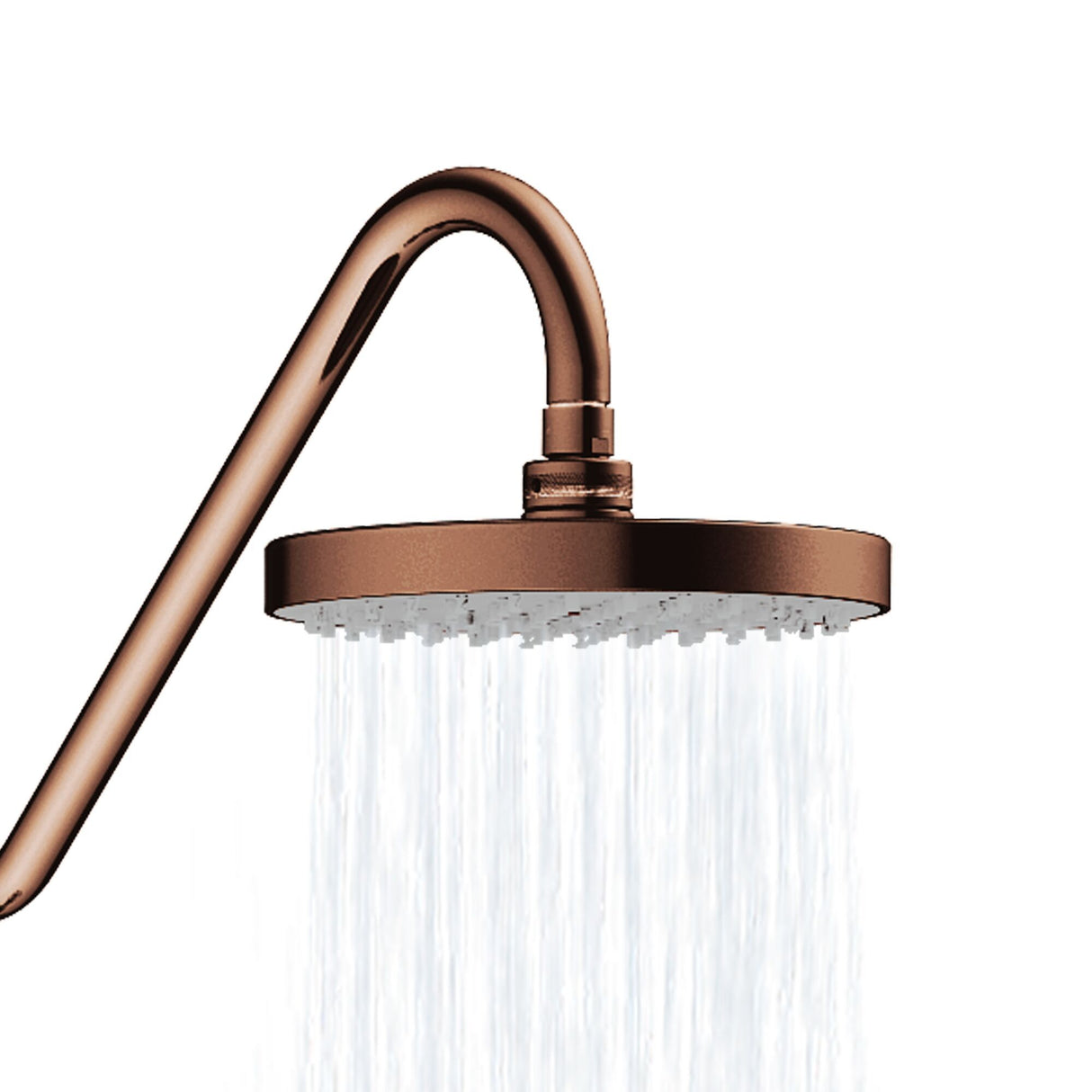 Rain Shower System W/ 8" Showerhead - Brass - Adjustable Brass Slider - Surface Mounted 5-Function Hand Shower