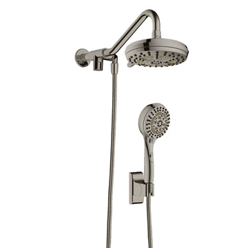 High Pressure Dual Shower Head System - Water Saving Shower Head With 6 Shower Spray Functions
