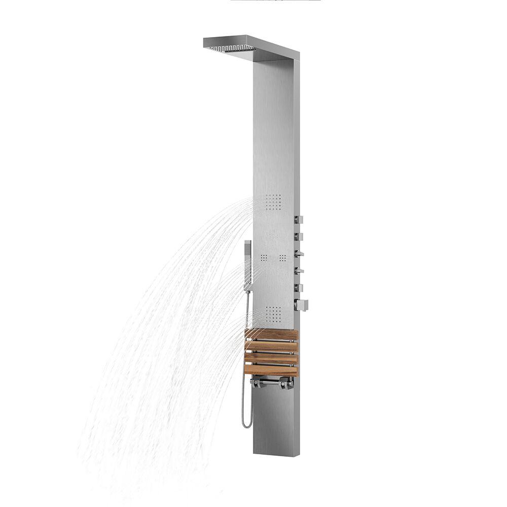 Oahu Matte Brushed Stainless Steel W/ 7" Showerhead - Suface Mounted - Multi Function Showerhead System