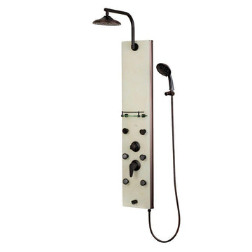 Single Function Barcelona White GLass showerSpa - Integrated Diverter - Multi Function Shower Oil Rubbed Bronze Shower System